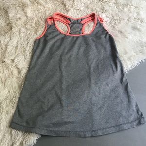 Small Semi-Fitted Grey W/ Neon Orange Accent Tank